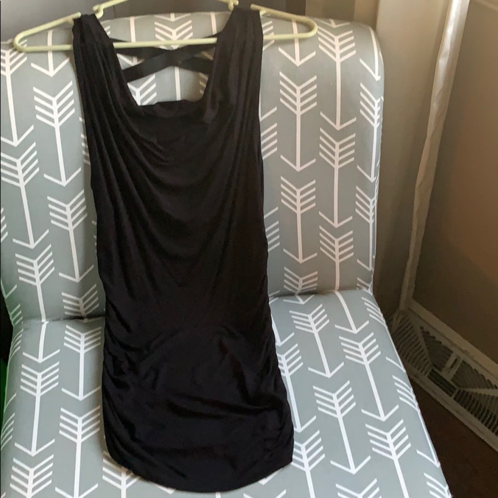 Bebe black tank with criss cross back
